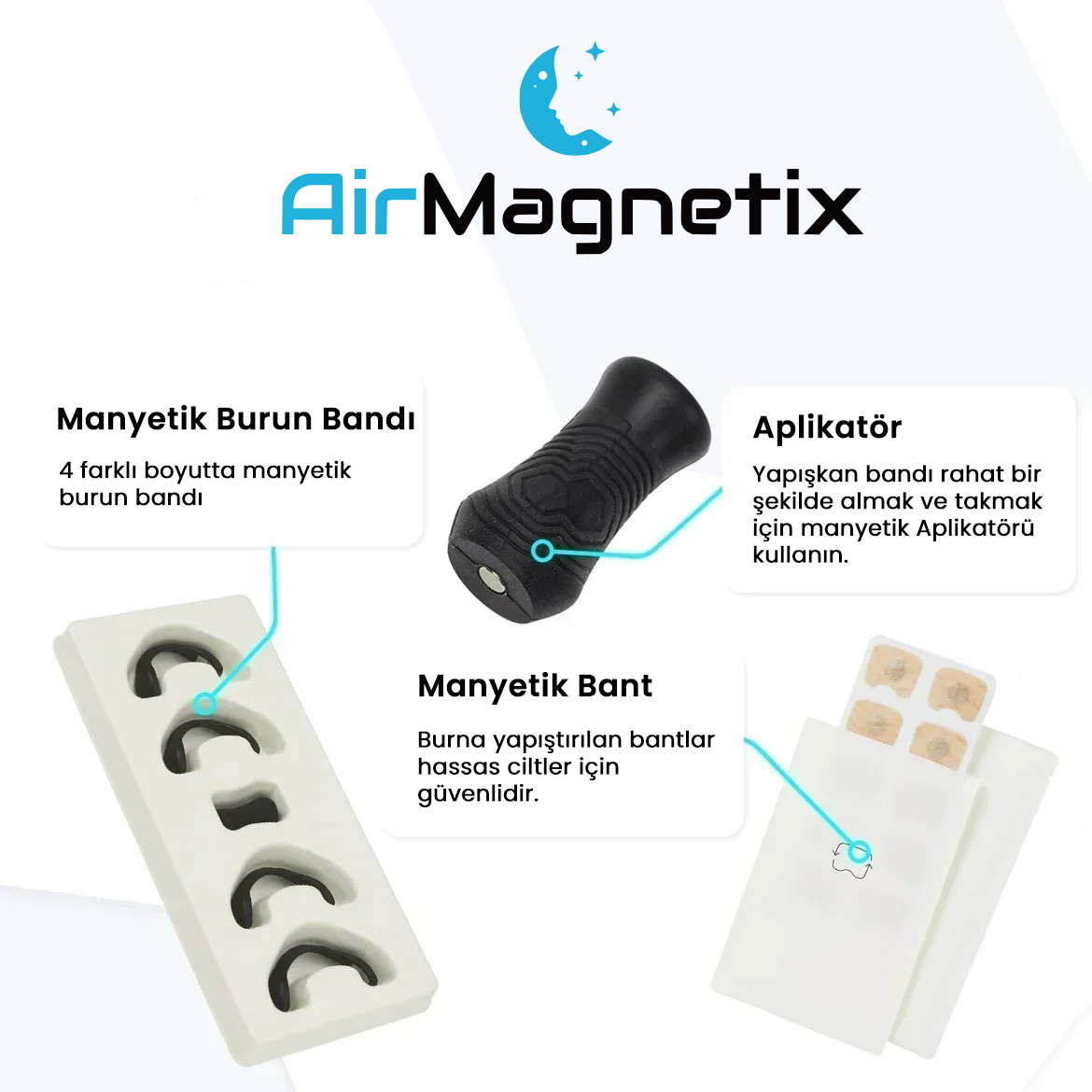 AirMagnetix, Manyetik Burun Bandı Horlama Önleyici ve Nefes Açıcı Bant